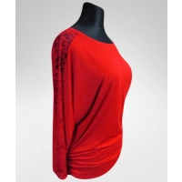 Tunika Elena z lampasem z koronki na rękawach XXL